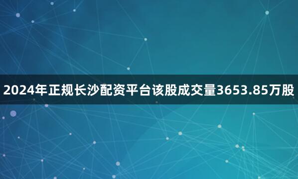 2024年正规长沙配资平台该股成交量3653.85万股